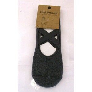 Yoga Socks Gray Women Gigi Panda Non-Slip Grips Straps Pilates 5.5-8.5